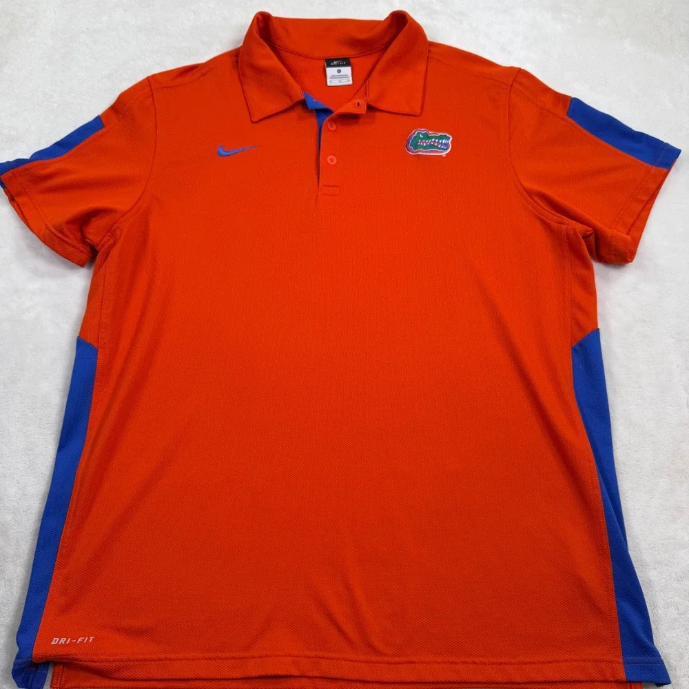 Nike Dri-FIT Florida Gators‎ Polo Mens XL Orange Blue NCAA 24814X-FG4 SU11BID